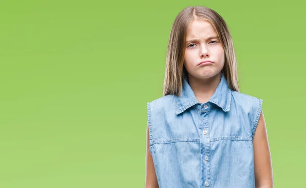 Young Beautiful Girl Isolated Background Skeptic Nervous Frowning Upset Because — Stock Photo, Image