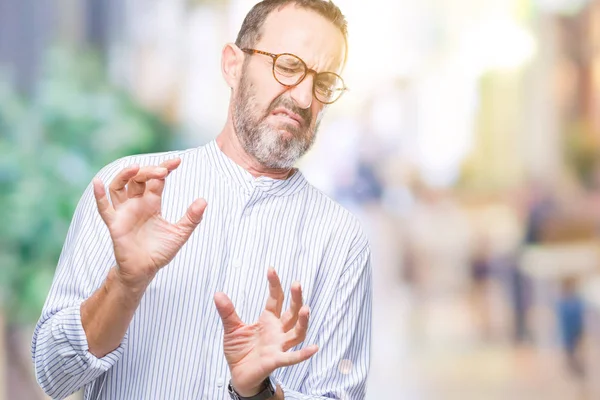 Edad Media Hoary Hombre Mayor Con Gafas Sobre Fondo Aislado —  Fotos de Stock