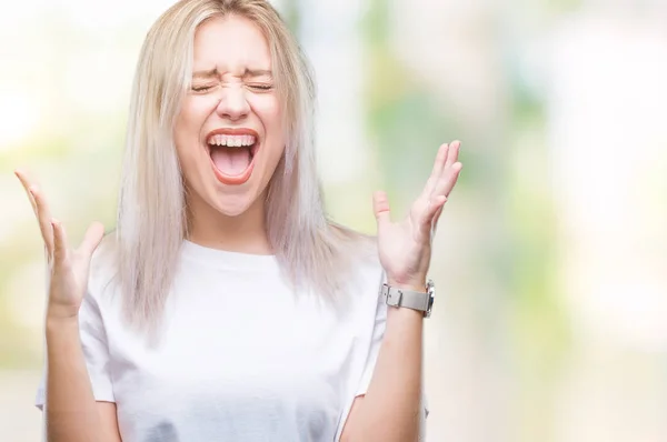 Giovane Donna Bionda Sfondo Isolato Che Celebra Pazzo Pazzo Successo — Foto Stock