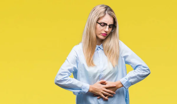 Joven Mujer Negocios Rubia Hermosa Con Gafas Sobre Fondo Aislado —  Fotos de Stock