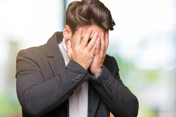 Joven Hombre Elegante Con Abrigo Invierno Sobre Fondo Aislado Con —  Fotos de Stock