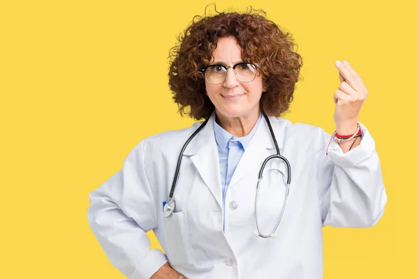 Middle Ager Senior Doctor Woman Isolated Background Doing Italian Gesture — Stock Photo, Image