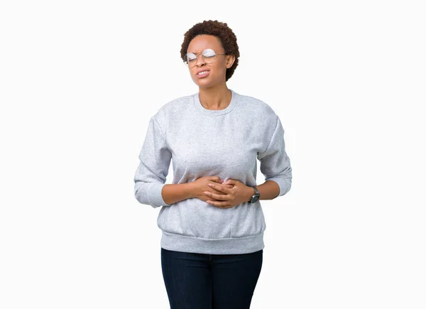 Junge Schöne Afrikanisch Amerikanische Frau Trägt Brille Über Isoliertem Hintergrund — Stockfoto