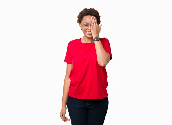 Krásná Mladá Africká Americká Žena Nosí Brýle Izolované Pozadí Zahrnující — Stock fotografie