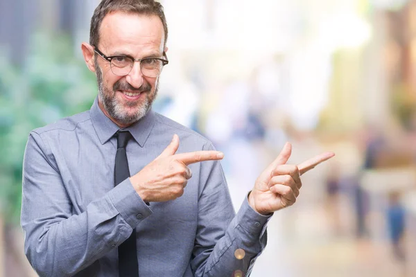 Hombre Negocios Senior Mediana Edad Con Gafas Sobre Fondo Aislado — Foto de Stock