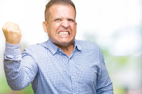 Arabischer Geschäftsmann Mittleren Alters Mit Isoliertem Hintergrund Wütend Und Wütend — Stockfoto