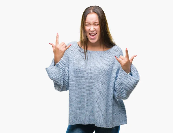 손으로 상징을 표정으로 스웨터를 스타입니다 무거운 — 스톡 사진