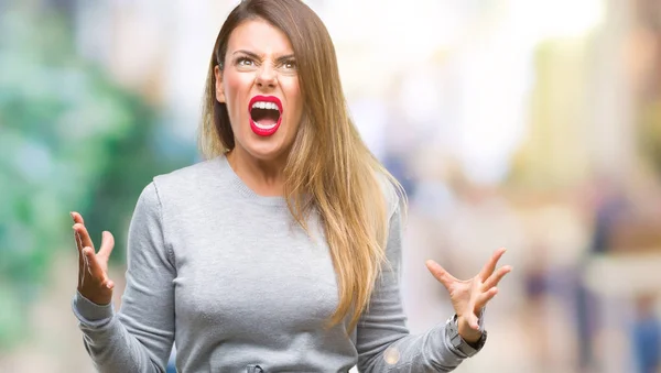 Young Beautiful Worker Business Woman Isolated Background Crazy Mad Shouting — Stock Photo, Image