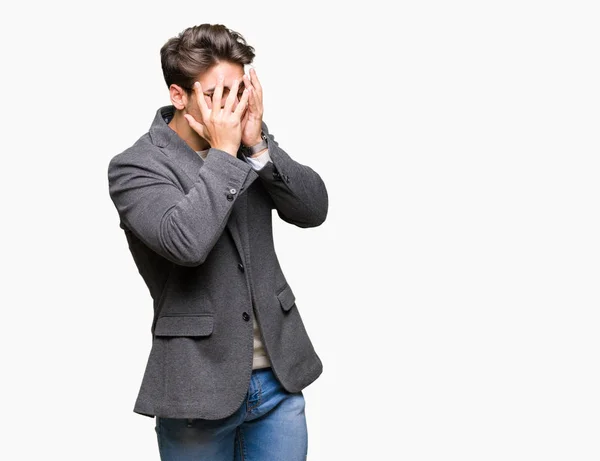 Jeune Homme Affaires Portant Des Lunettes Sur Fond Isolé Avec — Photo