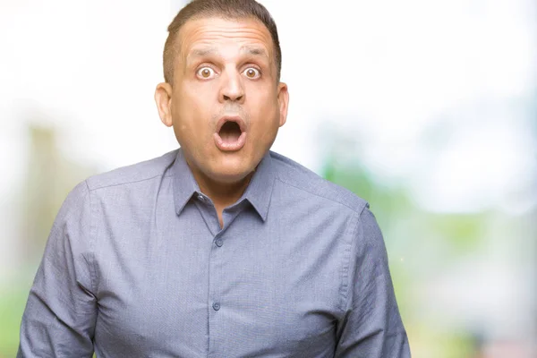 Middle Age Arab Business Man Isolated Background Afraid Shocked Surprise — Stock Photo, Image