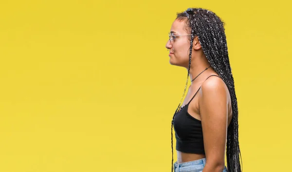 Cabello Trenzado Joven Afroamericano Con Marca Nacimiento Con Gafas Sol — Foto de Stock