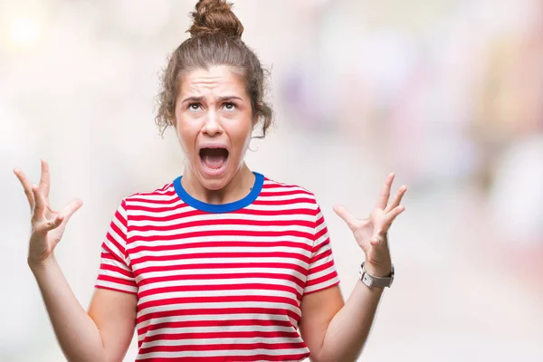 Schöne Brünette Lockige Haare Junge Mädchen Mit Lässigem Blick Über — Stockfoto