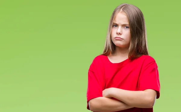 Menina Bonita Jovem Sobre Fundo Isolado Cético Nervoso Desaprovando Expressão — Fotografia de Stock