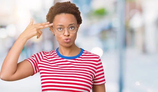 Mooie Jonge African American Vrouw Dragen Bril Geïsoleerde Achtergrond Schieten — Stockfoto