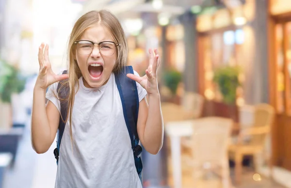 Joven Hermosa Chica Estudiante Inteligente Con Mochila Sobre Fondo Aislado —  Fotos de Stock