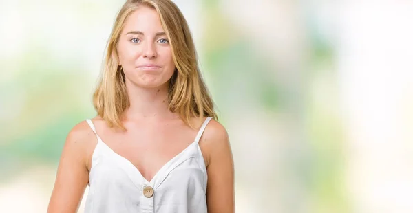 Hermosa Joven Sobre Fondo Aislado Las Manos Juntas Los Dedos — Foto de Stock