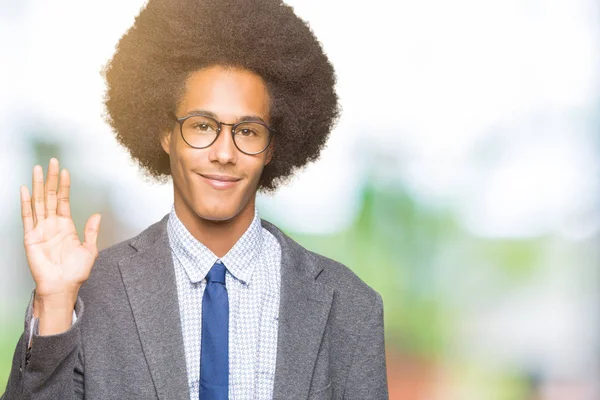 Joven Hombre Negocios Afroamericano Con Cabello Afro Con Gafas Renuncia —  Fotos de Stock