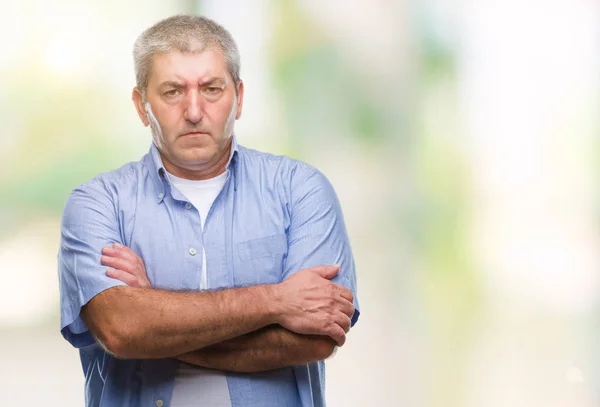 Handsome Senior Man Isolated Background Skeptic Nervous Disapproving Expression Face — Stock Photo, Image