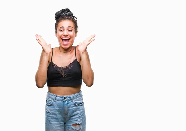 Cabelo Trançado Jovem Afro Americano Com Pigmentação Marca Nascimento Mancha — Fotografia de Stock