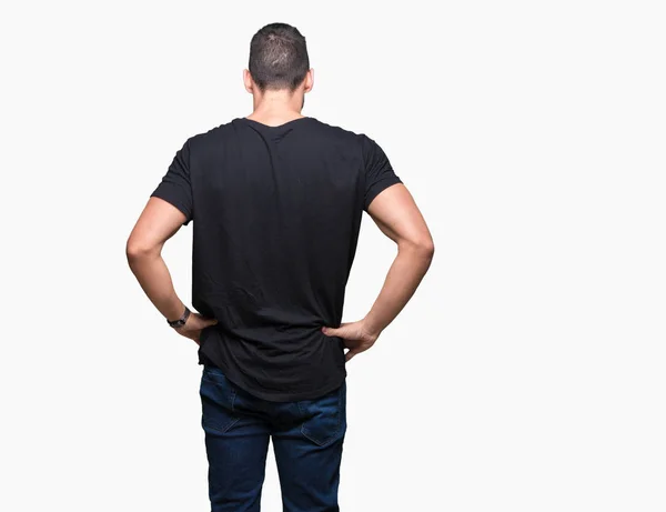Young Handsome Man Isolated Background Standing Backwards Looking Away Arms — Stock Photo, Image