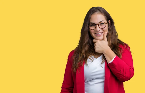 Hermosa Mujer Negocios Joven Tamaño Grande Que Usa Una Chaqueta —  Fotos de Stock