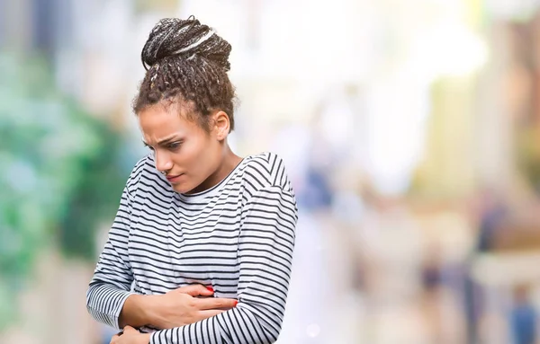 Giovane Capelli Intrecciati Ragazza Afroamericana Indossa Maglione Sfondo Isolato Con — Foto Stock