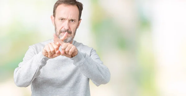 Knappe Middenleeftijd Senior Man Dragen Van Een Sweater Geïsoleerde Achtergrond — Stockfoto