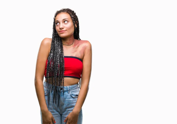 Cabello Trenzado Joven Afroamericano Con Mancha Pigmentación Marca Nacimiento Sobre —  Fotos de Stock