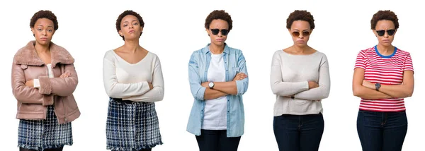 Unga Afroamerikanska Kvinna Med Afro Hår Över Isolerade Bakgrund Skeptiker — Stockfoto
