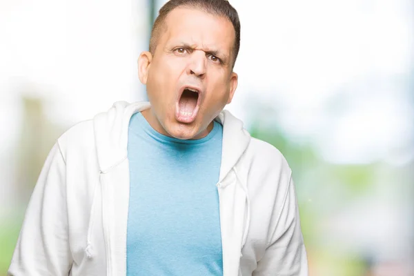 Middle Age Arab Man Wearing Sweatshirt Isolated Background Shock Face — Stock Photo, Image