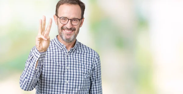 Bello Uomo Affari Anziano Elegante Mezza Età Che Indossa Occhiali — Foto Stock