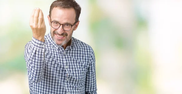 Handsome Middle Age Elegant Senior Man Wearing Glasses Isolated Background — Stock Photo, Image