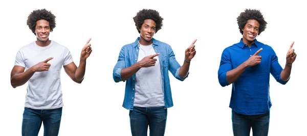 Colagem Afro Americanos Jovem Homem Sem Camisa Homem Negócios Sobre — Fotografia de Stock