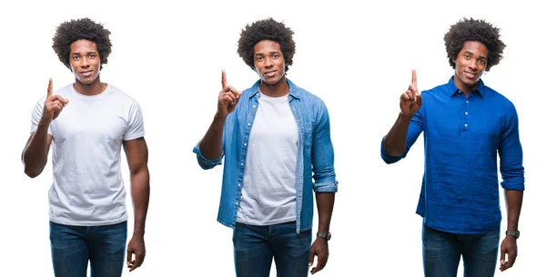 Collage Jeune Homme Homme Affaires Afro Américain Torse Sur Fond — Photo