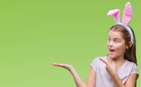 Joven Hermosa Chica Con Orejas Conejo Pascua Sobre Fondo Aislado — Foto de Stock