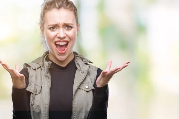 Giovane Donna Bionda Sfondo Isolato Che Celebra Pazzo Pazzo Successo — Foto Stock