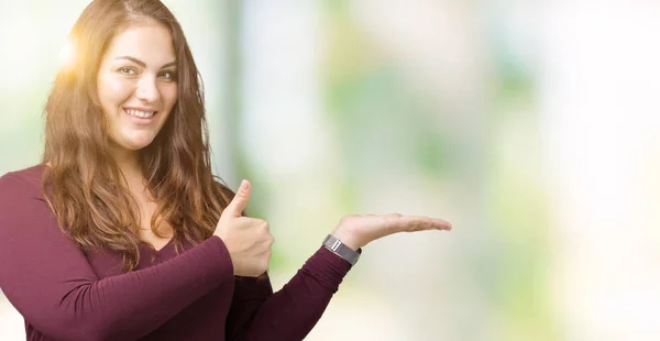 Linda Atraente Size Jovem Mulher Vestindo Vestido Sobre Fundo Isolado — Fotografia de Stock