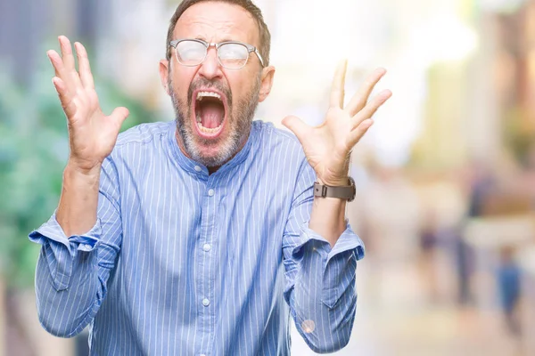 Edad Media Hoary Hombre Mayor Con Gafas Sobre Fondo Aislado —  Fotos de Stock