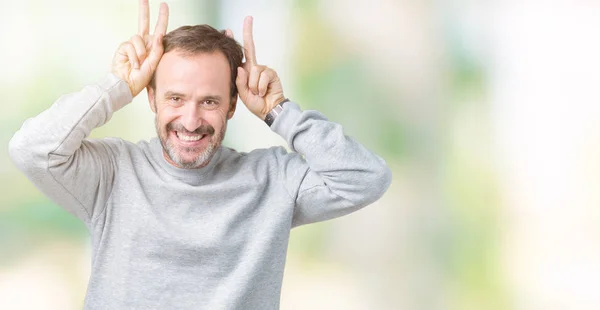 Knappe Middenleeftijd Senior Man Die Het Dragen Van Een Sweater — Stockfoto
