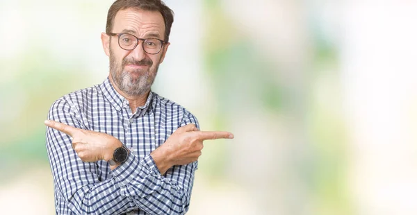 Handsome Middle Age Elegant Senior Man Wearing Glasses Isolated Background — Stock Photo, Image