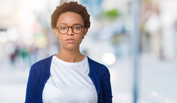 Young Beautiful African American Woman Wearing Glasses Isolated Background Relaxed — Stock Photo, Image