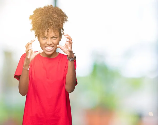 Linda Jovem Afro Americana Sobre Fundo Isolado Grito Frustrado Com — Fotografia de Stock