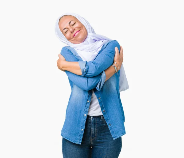 Średnim Wieku Wschodniej Arabskie Kobiety Noszenia Hidżabu Arabian Białym Tle — Zdjęcie stockowe