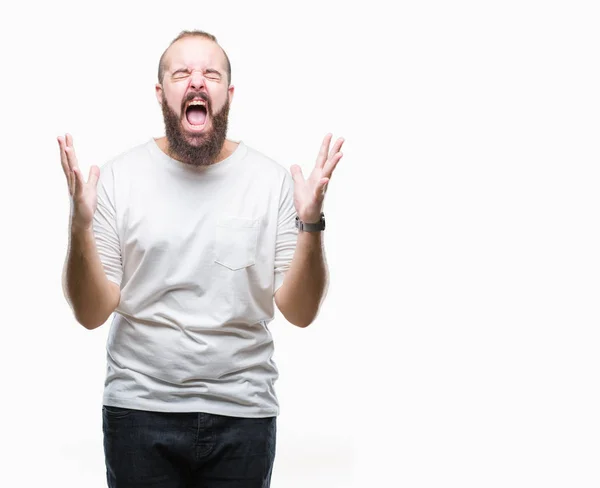 Jeune Homme Hipster Caucasien Portant Shirt Décontracté Sur Fond Isolé — Photo