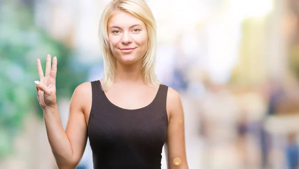 Young Beautiful Blonde Attractive Woman Wearing Elegant Dress Isolated Background — Stock Photo, Image