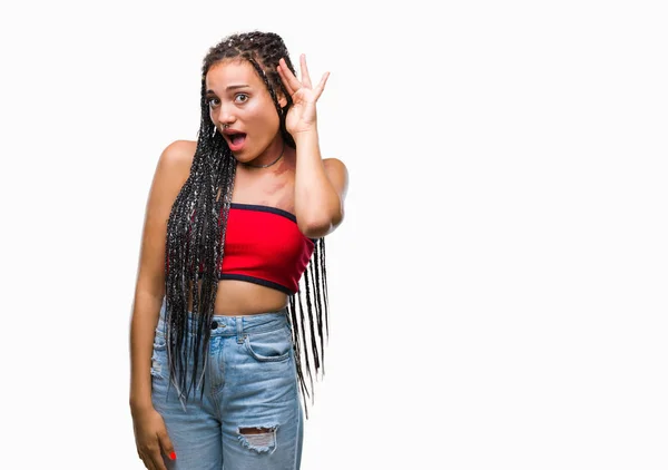 Cabelo Trançado Jovem Afro Americano Com Pigmentação Marca Nascimento Mancha — Fotografia de Stock