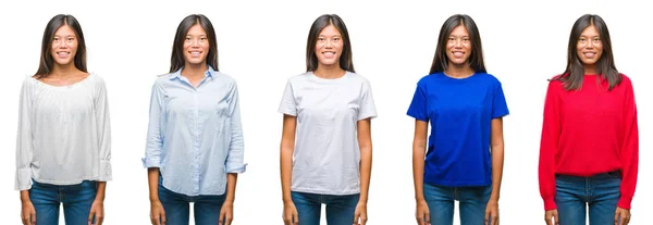Composición Mujer Asiática China Sobre Fondo Aislado Con Una Sonrisa —  Fotos de Stock