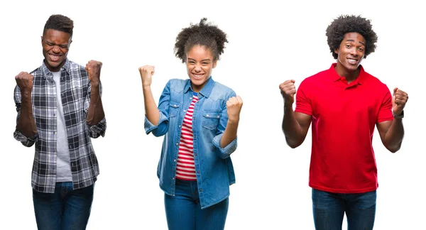 Collage Einer Gruppe Afrikanisch Amerikanischer Menschen Mit Afro Haaren Vor — Stockfoto