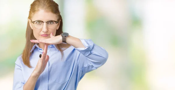 Schöne Reife Geschäftsfrau Mittleren Alters Mit Brille Über Isoliertem Hintergrund — Stockfoto