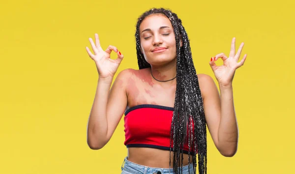 Cabelo Trançado Jovem Afro Americano Com Pigmentação Marca Nascimento Mancha — Fotografia de Stock